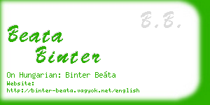 beata binter business card
