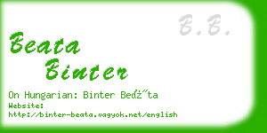 beata binter business card